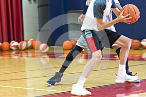One on one basketball at camp