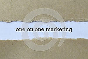 One on one marketing on paper