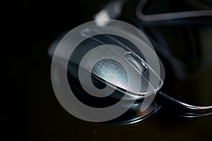 One optical mouse in black