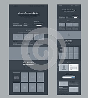 One page site layout interface for your company.