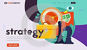 One Page Website Kit for trendy technologies. Vector Illustration