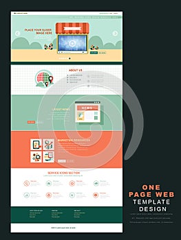 One page website template in flat