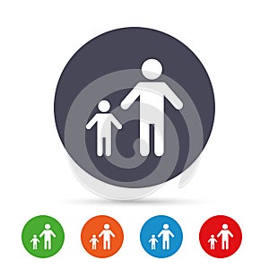 One-parent family with one child sign icon.