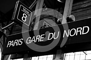 Paris Gare du Nord Sign photo