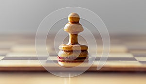 One pawn on a chess board