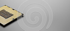 One PC processor on grey background