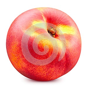 One peach fruit isolated on white background