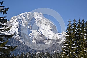 One of the peaks of Durmitor mountain in winter