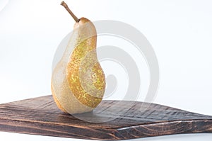 One pear on a white background. Pear isolate.