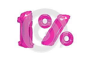 One percent from balloons pink color