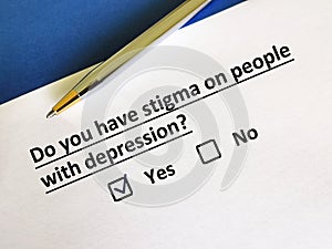 Questionnaire about stigma
