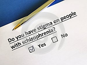 Questionnaire about stigma