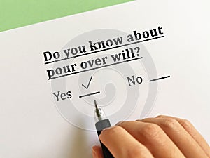 Questionnaire about last will
