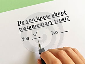 Questionnaire about last will