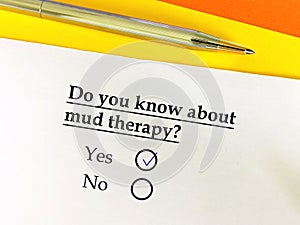 Questionnaire about therapy