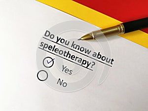 Questionnaire about therapy
