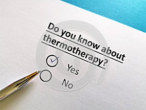 Questionnaire about therapy photo