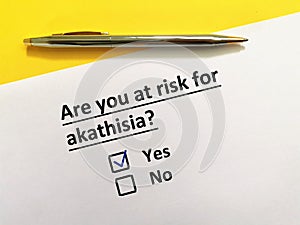 Questionnaire about health problems