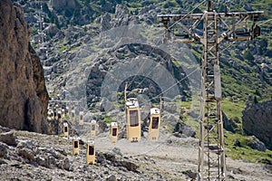 One person cable car, in dolomite area