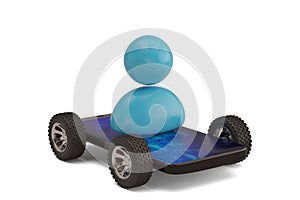 One person on smart phone auto.3D illustration