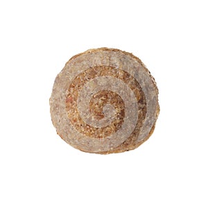 One pet food granule isolated on white