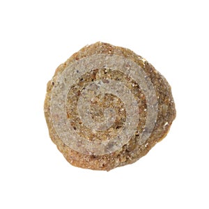 One pet food granule isolated on white