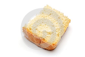 One piece of bread isolated.