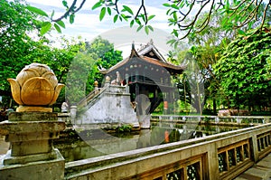 One pilar pagoda in Hanoi, Vietnam photo