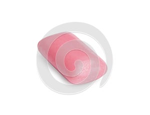 One pink chewing gum isolated on white