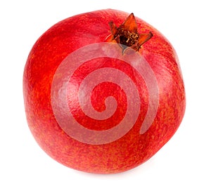 one pomegranate fruit isolated on a white background