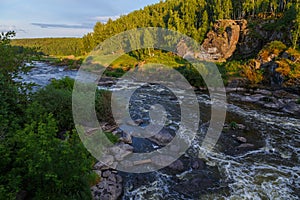 One of the popular tourist places near Yekaterinburg, river Iset threshold revun, a close-up view of the whirlpools and the river