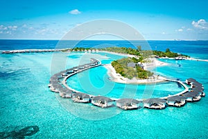 One of the private island in Maldives which offered a watervilla suites