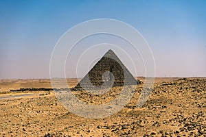 One of the pyramids on the Giza plateau in Cairo, Egypt.