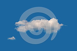 One ragged cloud. Cloud on the blue sky. Natural sky background