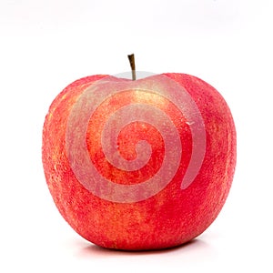 One red apple isolated on white background.