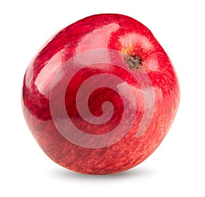 one red apple isolated on white background. clipping path