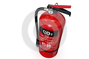Single red CO2 Fire extinguisher photo
