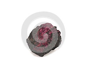 One red natural ruby in the rock