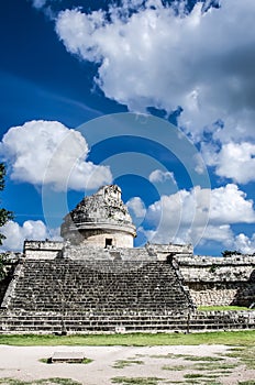 The Observatory or El Caracol at Chichen Itza archaeological site in Mexico photo