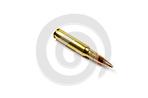 One riffle bullet on a white background