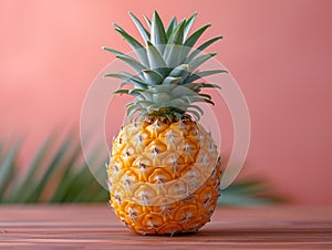 one ripe pineapple closeup