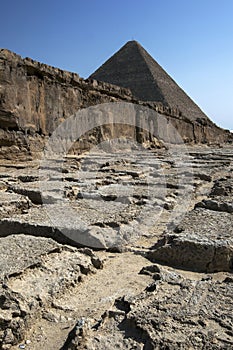 One of the rock quarries at the Pyramids of Giza in Cairo in Egypt.