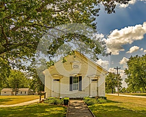 One Room Prairie Mound school where Gen eral Pershing taught School.