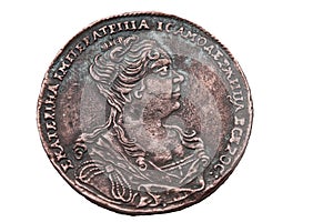 One rouble coin of 1727 years.