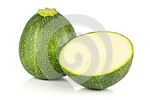Fresh raw round zucchini isolated on white