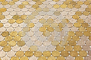 One rubl coins tile background