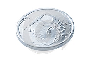 One russian ruble coin