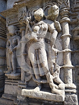 One of the sculptures from the Khajuraho temples