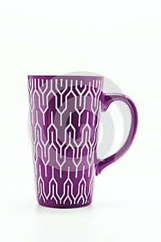 One shabby violet cup isolated on a white background