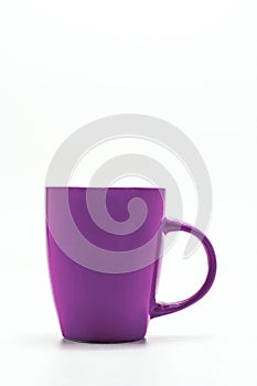 One shabby violet cup isolated on a white background